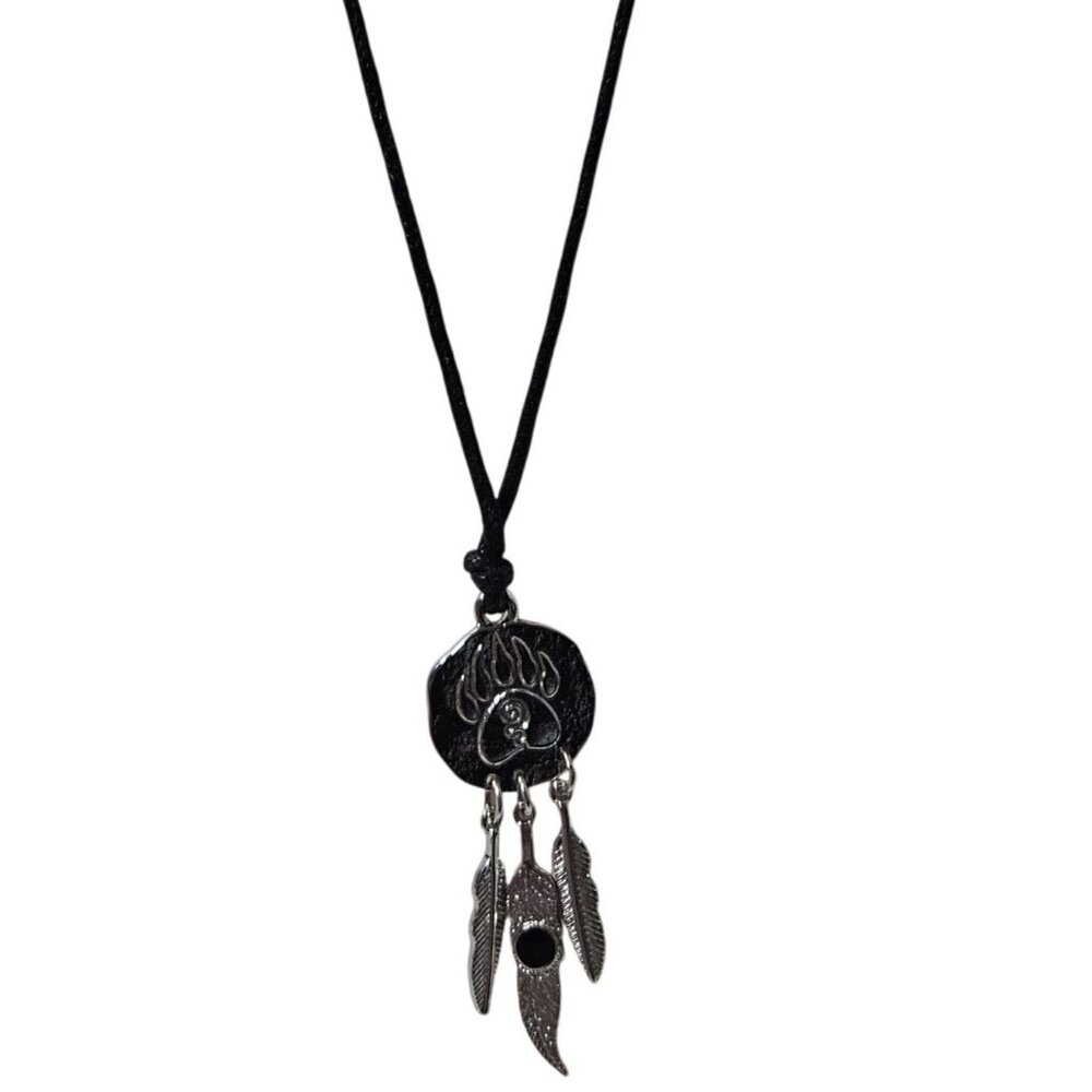 Dreamcatcher Necklace Bear Paw Pendant Feather Charms Native American Jewelry